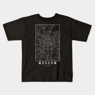 Moscow Russia Minimalist Map Kids T-Shirt